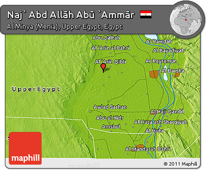 Physical 3D Map of Naj` Abd Allāh Abū `Ammār