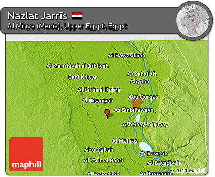 Physical 3D Map of Nazlat Jarrīs