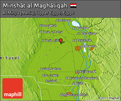 Physical 3D Map of Minshāt Al Maghāliqah