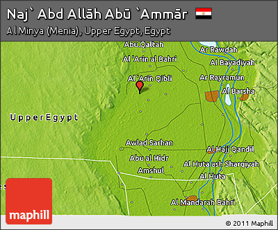 Physical 3D Map of Naj` Abd Allāh Abū `Ammār