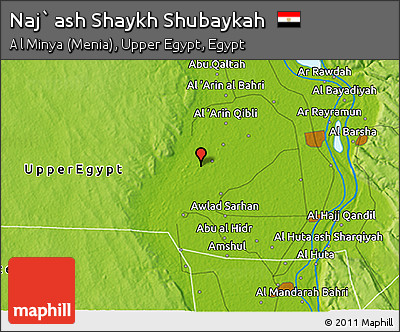 Physical 3D Map of Naj` Ash Shaykh Shubaykah