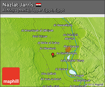 Physical 3D Map of Nazlat Jarrīs