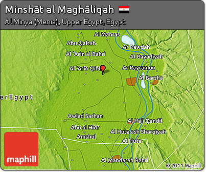 Physical 3D Map of Minshāt Al Maghāliqah