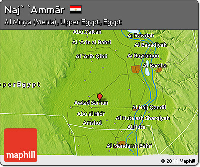 Physical 3D Map of Naj` `Ammār