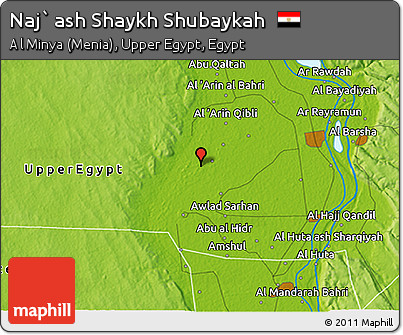 Physical 3D Map of Naj` Ash Shaykh Shubaykah