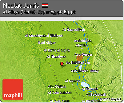 Physical 3D Map of Nazlat Jarrīs