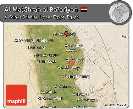 Satellite 3D Map of Al Maţāhrah Al Baḩarīyah