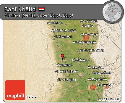 Satellite 3D Map of Banī Khālid
