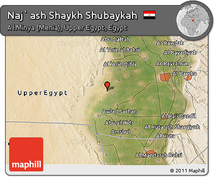 Satellite 3D Map of Naj` Ash Shaykh Shubaykah