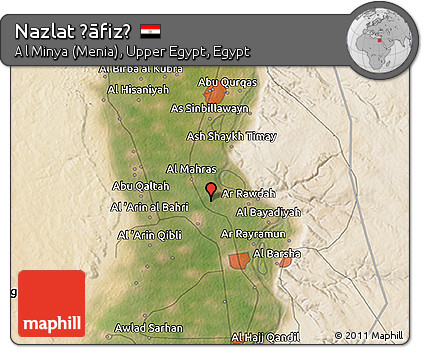 Satellite 3D Map of Nazlat Ḩāfiz̧