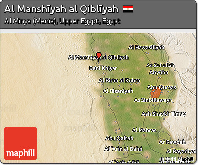 Satellite 3D Map of Al Manshīyah Al Qiblīyah