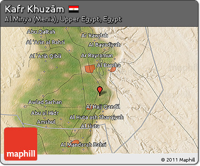 Satellite 3D Map of Kafr Khuzām