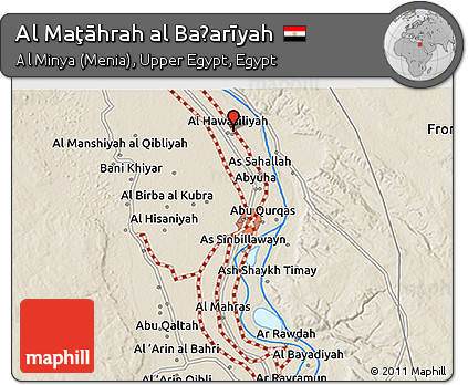 Shaded Relief 3D Map of Al Maţāhrah Al Baḩarīyah