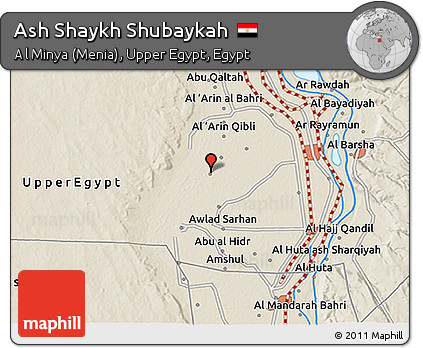 Shaded Relief 3D Map of Ash Shaykh Shubaykah