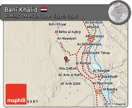 Shaded Relief 3D Map of Banī Khālid