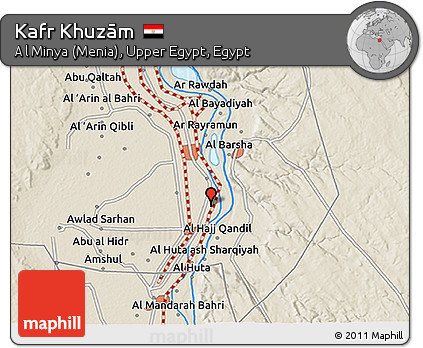 Shaded Relief 3D Map of Kafr Khuzām