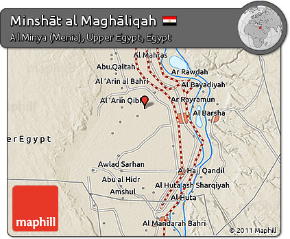 Shaded Relief 3D Map of Minshāt Al Maghāliqah