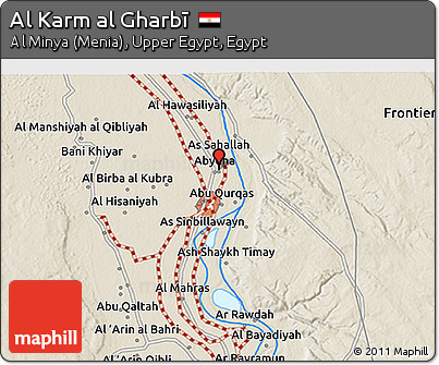 Shaded Relief 3D Map of Al Karm Al Gharbī