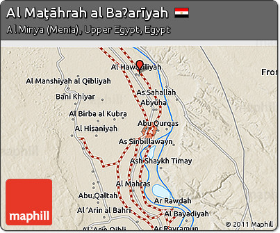 Shaded Relief 3D Map of Al Maţāhrah Al Baḩarīyah