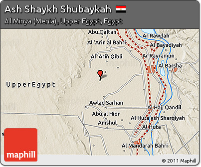 Shaded Relief 3D Map of Ash Shaykh Shubaykah