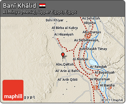 Shaded Relief 3D Map of Banī Khālid