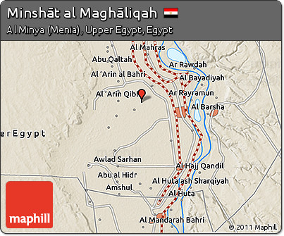 Shaded Relief 3D Map of Minshāt Al Maghāliqah