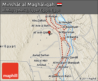 Shaded Relief 3D Map of Minshāt Al Maghāliqah