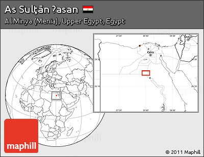 Blank Location Map of As Sulţān Ḩasan