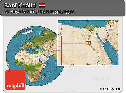 Satellite Location Map of Banī Khālid