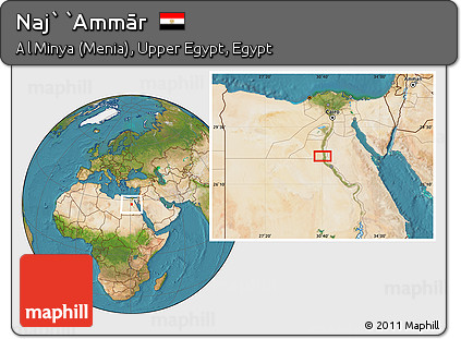 Satellite Location Map of Naj` `Ammār