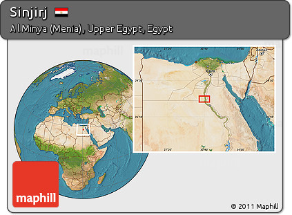 Satellite Location Map of Sinjirj
