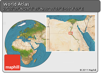Satellite Location Map of the Area around 27° 48' 57" N, 30° 40' 29" E