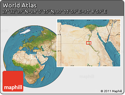 Satellite Location Map of the Area around 27° 48' 57" N, 30° 40' 29" E