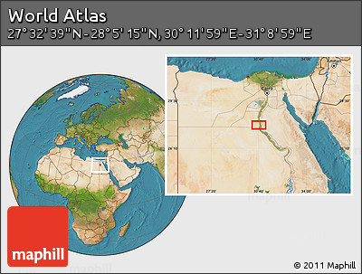 Satellite Location Map of the Area around 27° 48' 57" N, 30° 40' 29" E