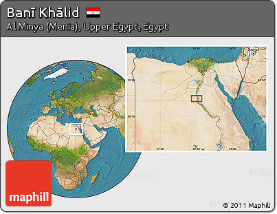 Satellite Location Map of Banī Khālid