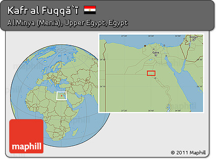 Savanna Style Location Map of Kafr Al Fuqqā`ī