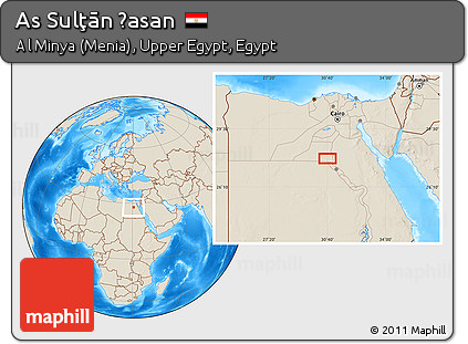 Shaded Relief Location Map of As Sulţān Ḩasan