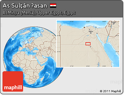 Shaded Relief Location Map of As Sulţān Ḩasan