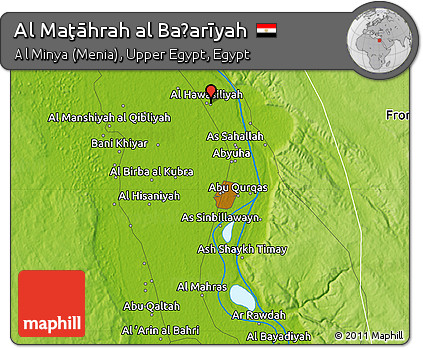 Physical Map of Al Maţāhrah Al Baḩarīyah