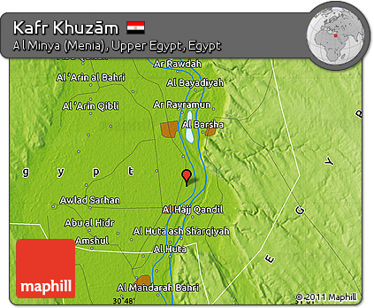 Physical Map of Kafr Khuzām