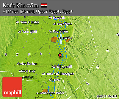 Physical Map of Kafr Khuzām