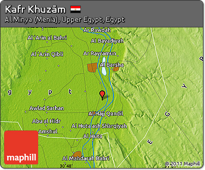 Physical Map of Kafr Khuzām