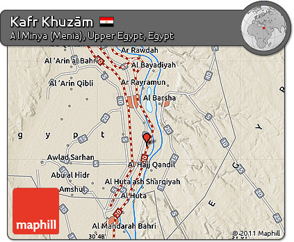 Shaded Relief Map of Kafr Khuzām