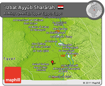 Physical Panoramic Map of `Izbat Ayyūb Sharārah