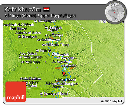 Physical Panoramic Map of Kafr Khuzām