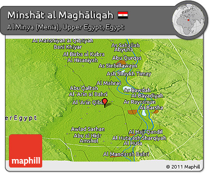 Physical Panoramic Map of Minshāt Al Maghāliqah