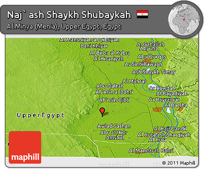 Physical Panoramic Map of Naj` Ash Shaykh Shubaykah