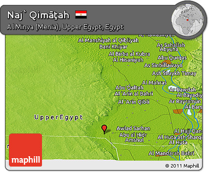 Physical Panoramic Map of Naj` Qimāţah
