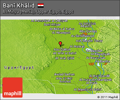 Physical Panoramic Map of Banī Khālid