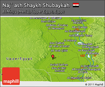 Physical Panoramic Map of Naj` Ash Shaykh Shubaykah